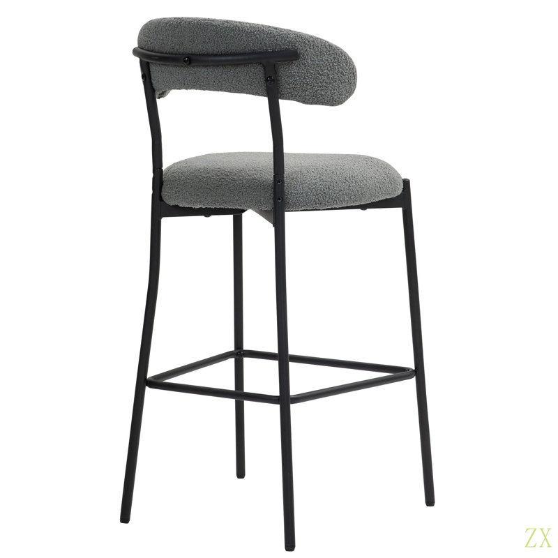 East Urban Home 26'' Counter Height Bar Stools Teddy Fabric Cover